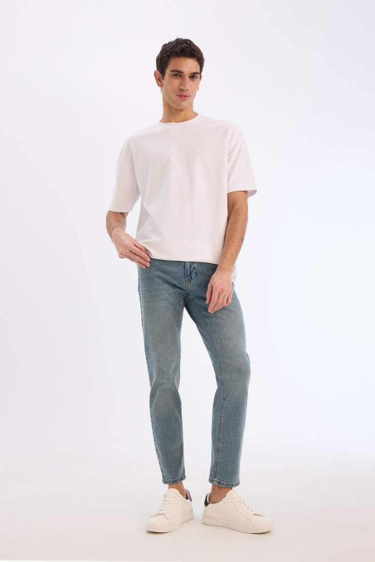 Slim Tapered Fit Dar Kalıp Normal Bel Daralan Paça Jean Pantolon