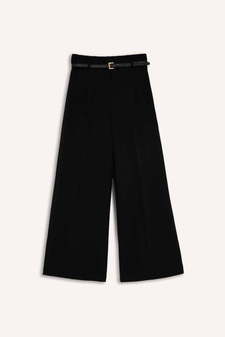 Culotte Yüksek Bel Düz Paça Pantolon