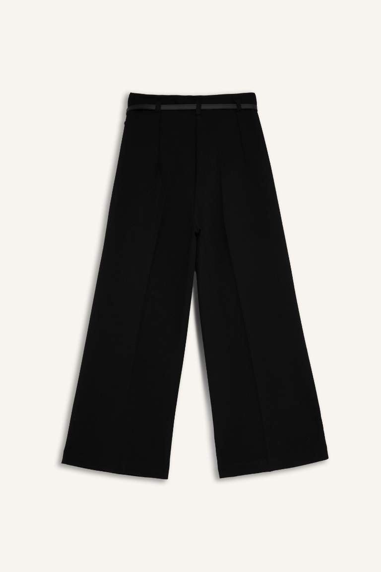 Culotte Yüksek Bel Düz Paça Pantolon