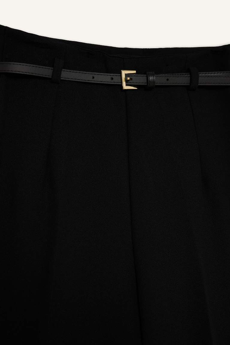 Culotte Yüksek Bel Düz Paça Pantolon