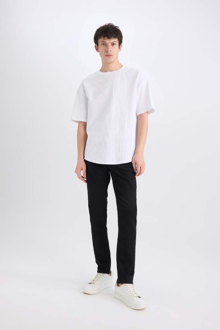 Carlo Skinny Fit Ekstra Dar Kalıp Normal Bel Ekstra Dar Paça Siyah Jean Pantolon