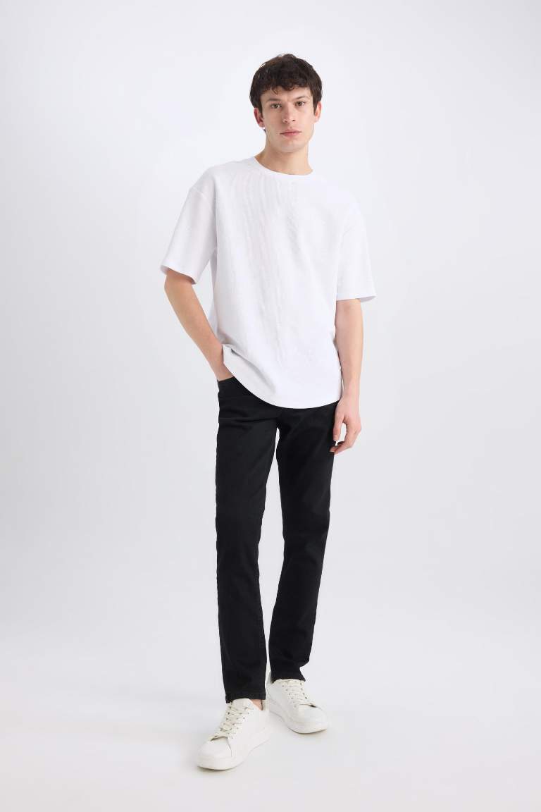 Carlo Skinny Fit Ekstra Dar Kalıp Normal Bel Ekstra Dar Paça Siyah Jean Pantolon
