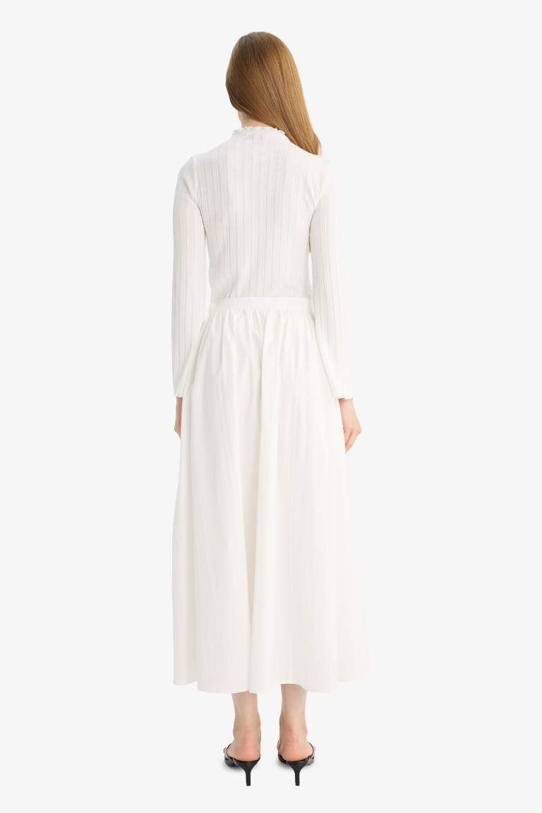 A Kesim Basic Düz Poplin Maxi Tesettür Etek