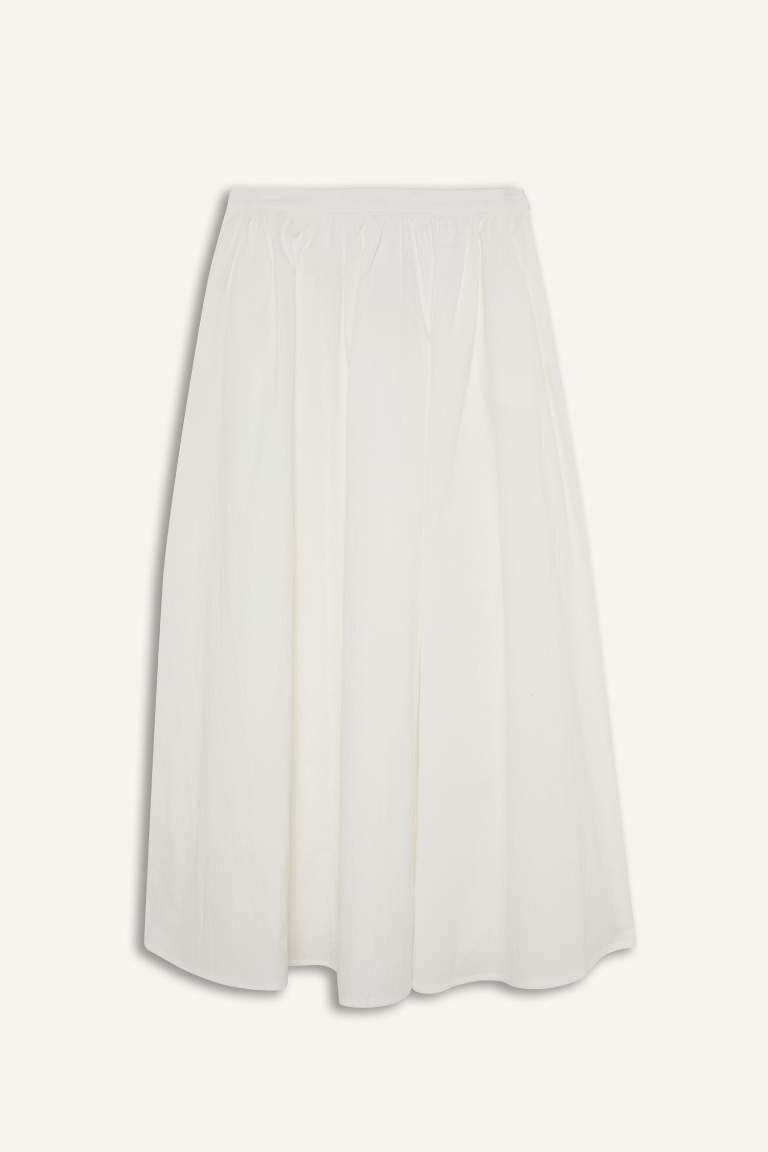 A Kesim Basic Düz Poplin Maxi Tesettür Etek