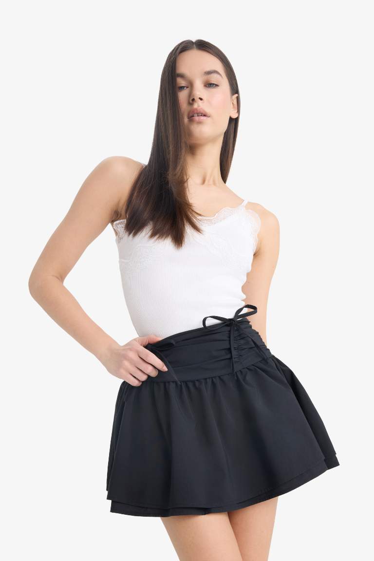 Coool A Form Normal Bel Penye Astar Poplin Mini Etek