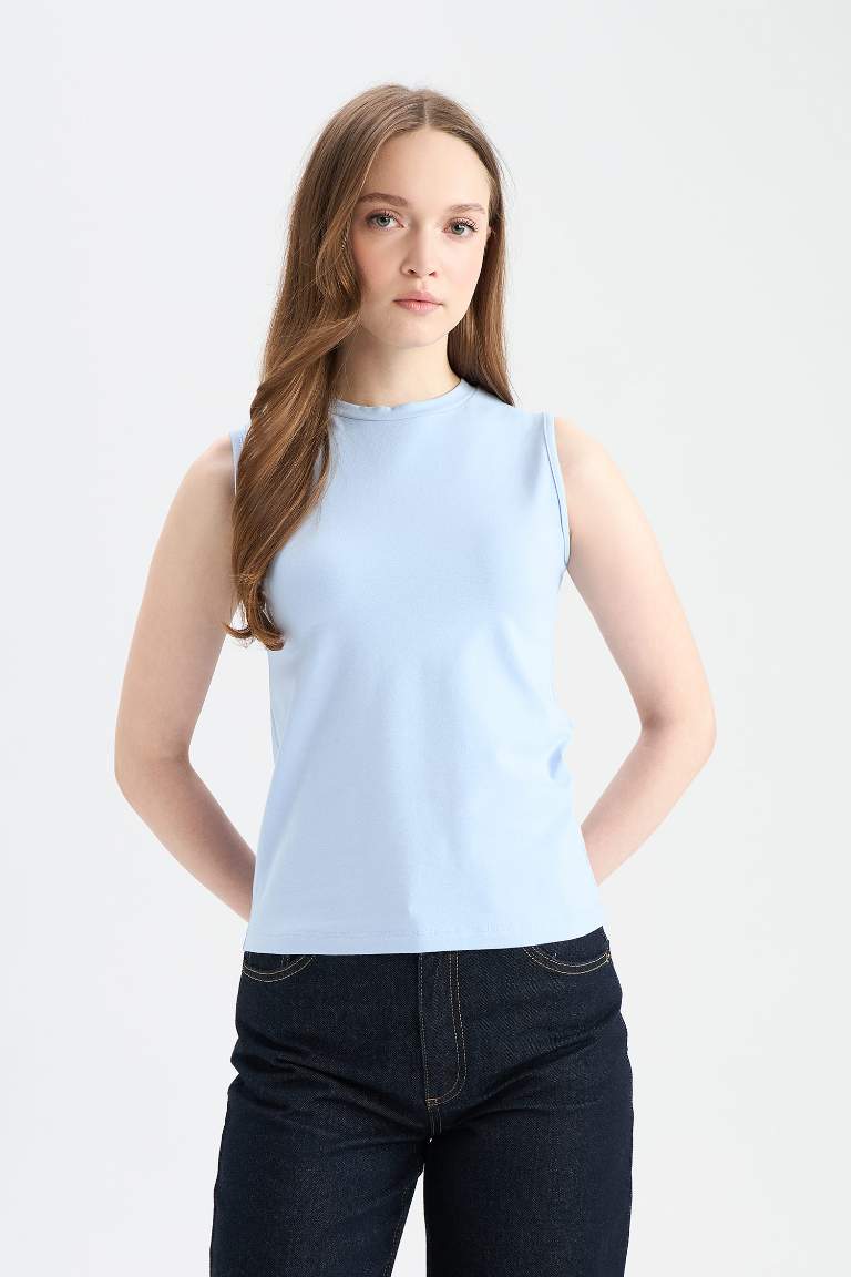 Regular Fit Crew Neck Short Sleeve Tunic