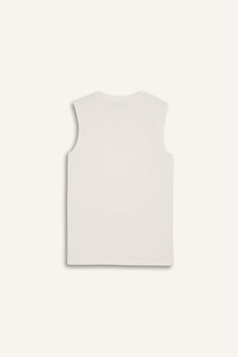 Regular Fit Crew Neck Basic Sleeveless Blouse