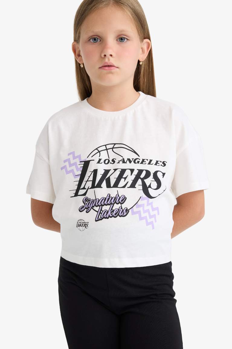 Футболка для девочек NBA Los Angeles Lakers с круглым вырезом и коротким рукавом