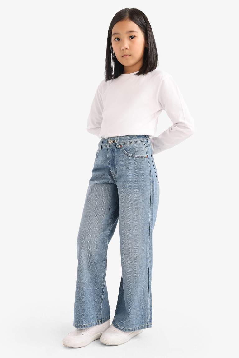 Девочка Wide Leg широкие джинсы