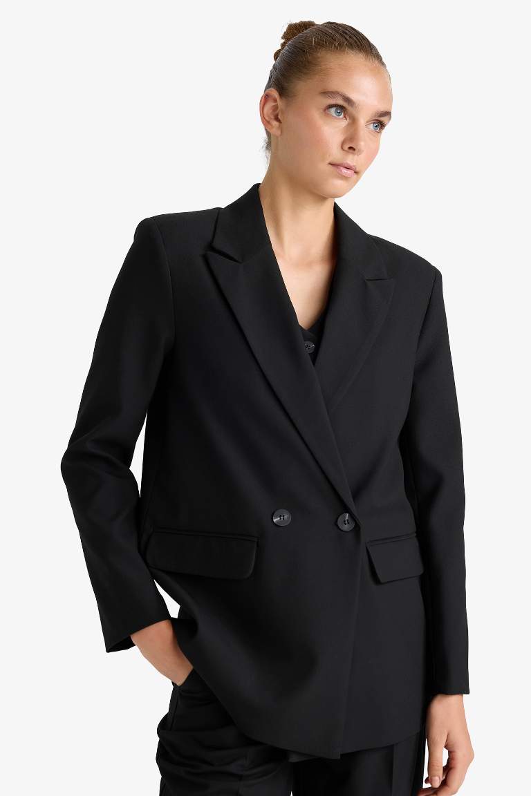 Oversize Geniş Kalıp Ceket Yaka Blazer Ceket