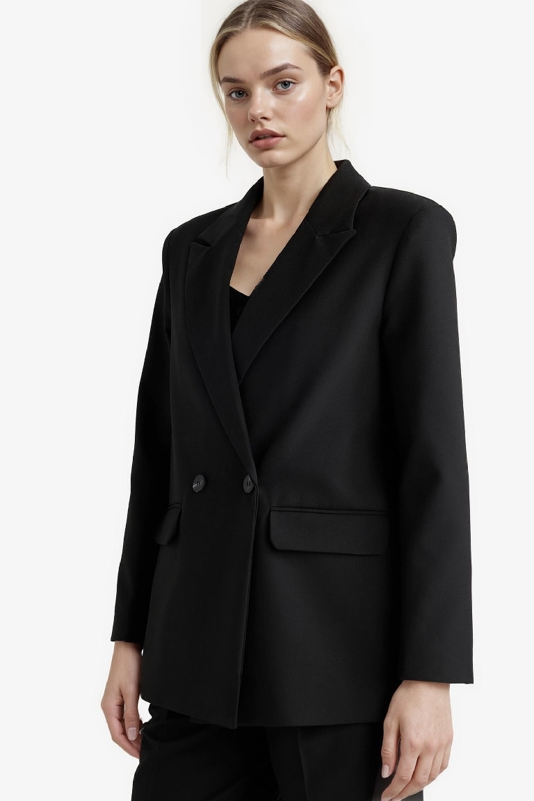 Oversize Geniş Kalıp Ceket Yaka Blazer Ceket
