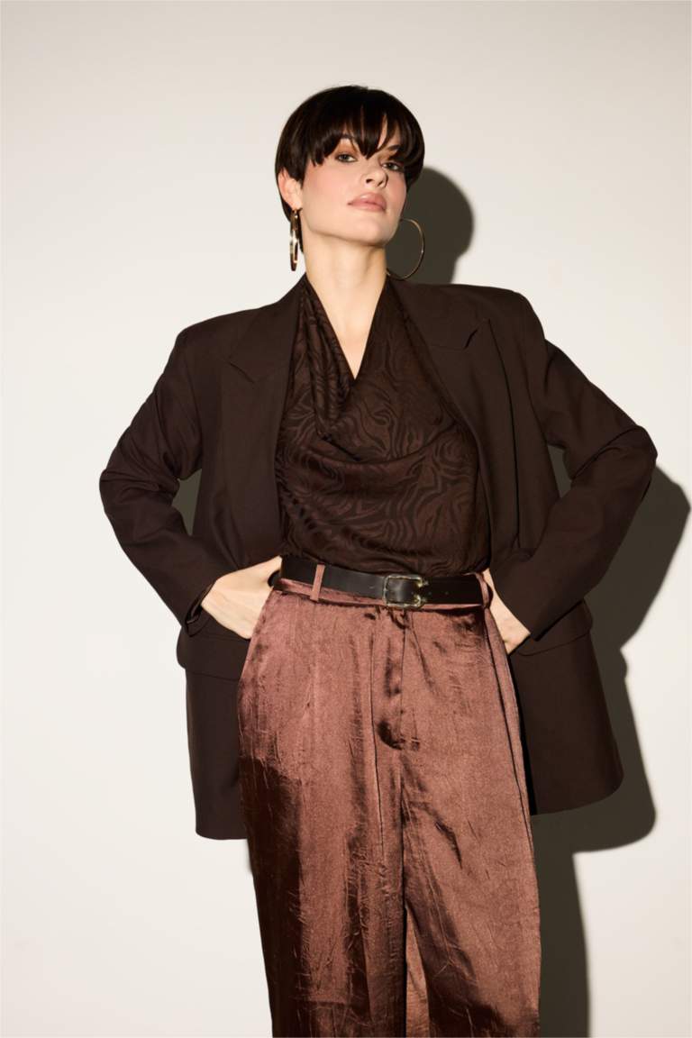 Oversize Geniş Kalıp Ceket Yaka Blazer Ceket