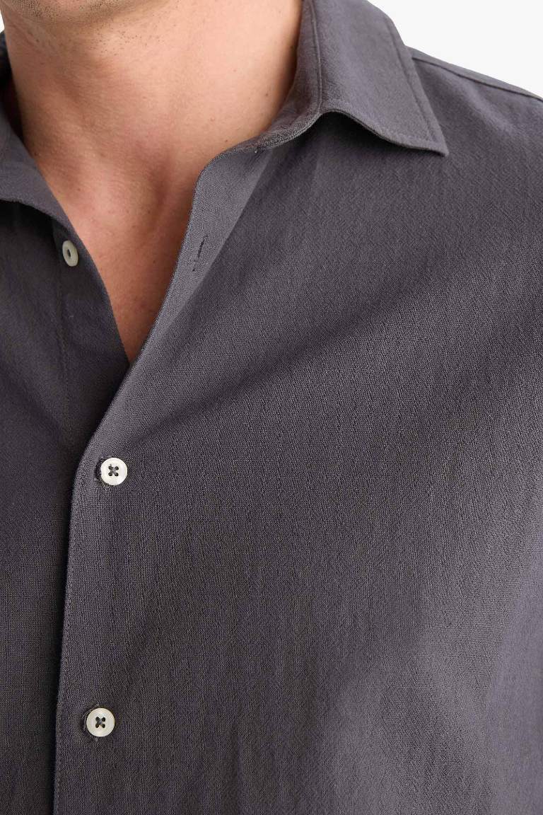 Regular Fit Polo Yaka Pamuklu Uzun Kollu Gömlek