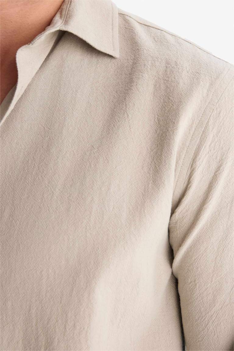 Regular Fit Polo Yaka Pamuklu Uzun Kollu Gömlek