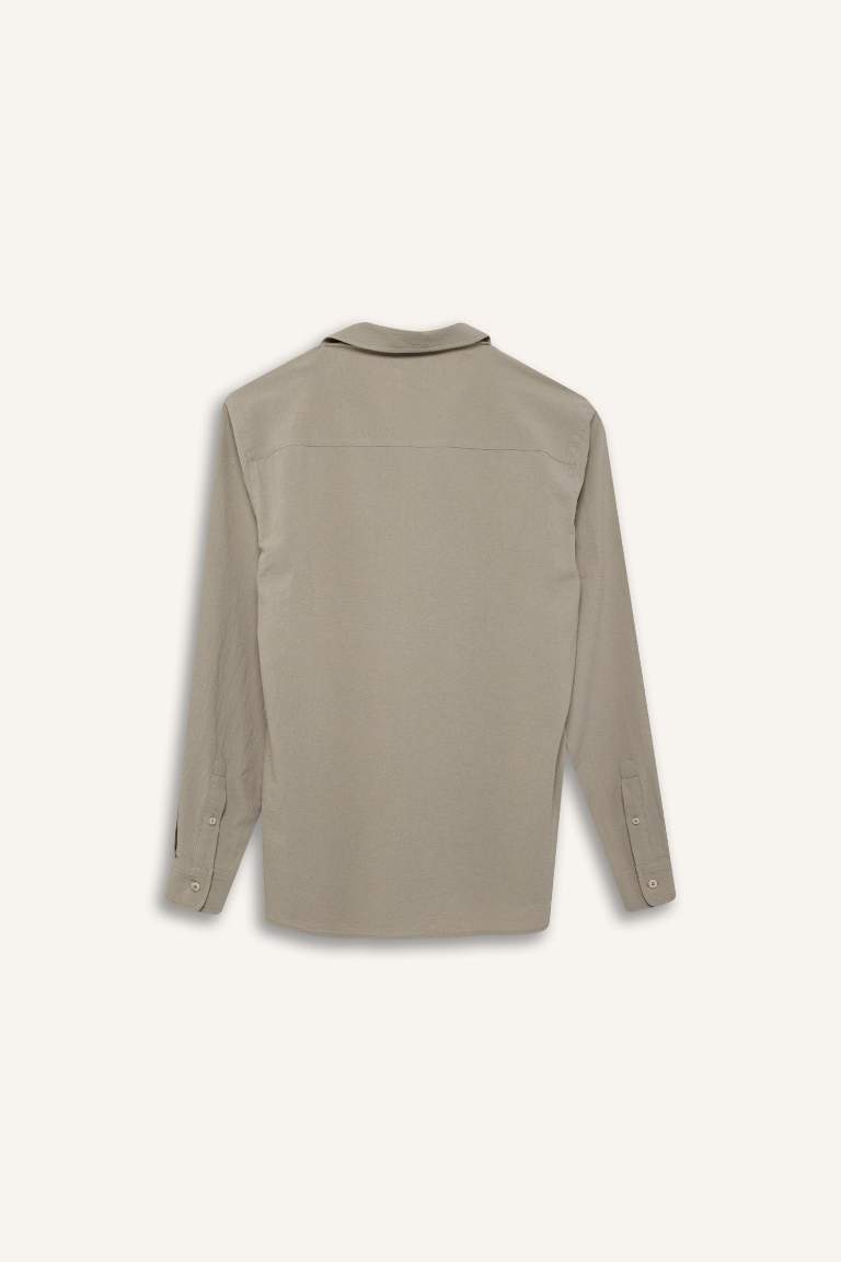 Regular Fit Polo Yaka Pamuklu Uzun Kollu Gömlek