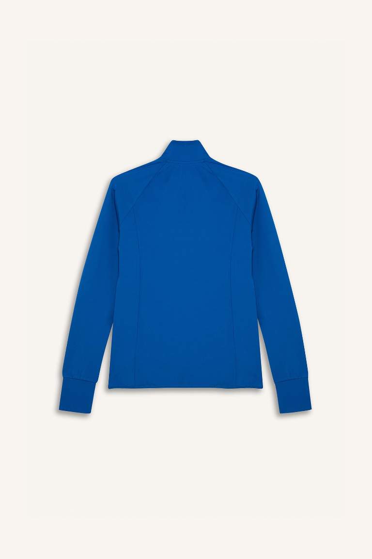 DeFactoFit Fitted Dik Yaka Sporcu Fermuarlı Sweatshirt Hırka