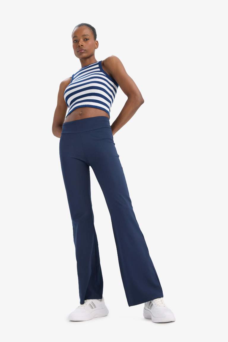 DeFactoFit Flare Fit Geniş Paça Sporcu Uzun Pantolon