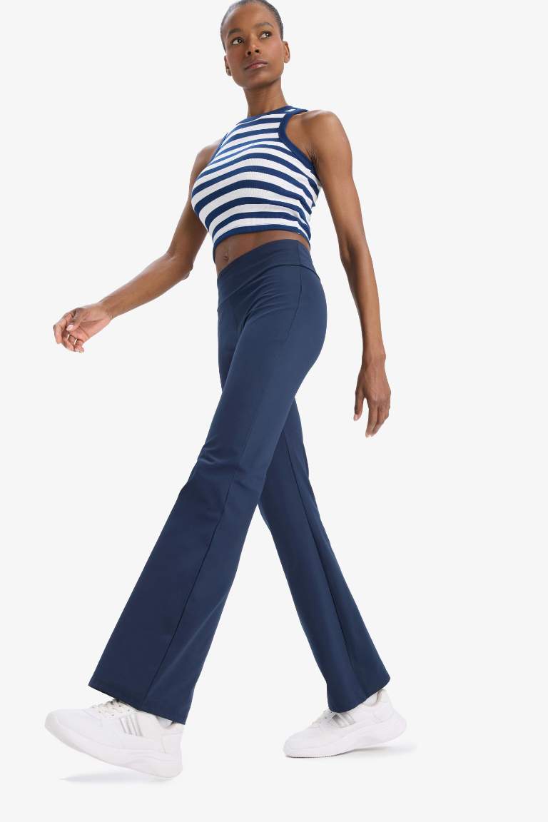 DeFactoFit Flare Fit Geniş Paça Sporcu Uzun Pantolon
