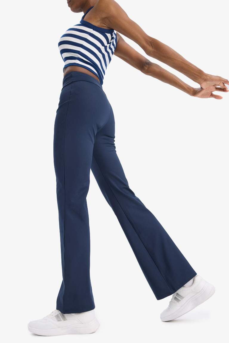 DeFactoFit Flare Fit Geniş Paça Sporcu Uzun Pantolon