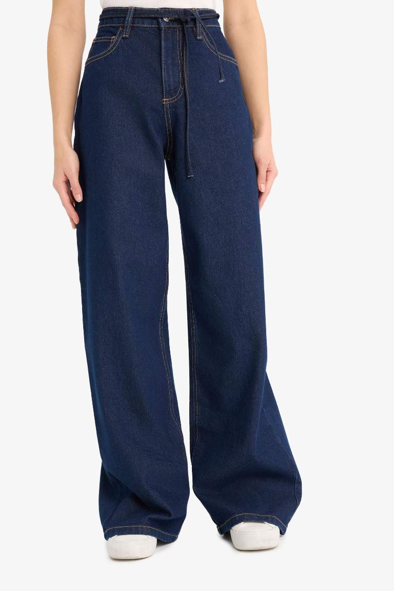 Джинсы с высокой посадкой и прямыми штанинами Wide Leg