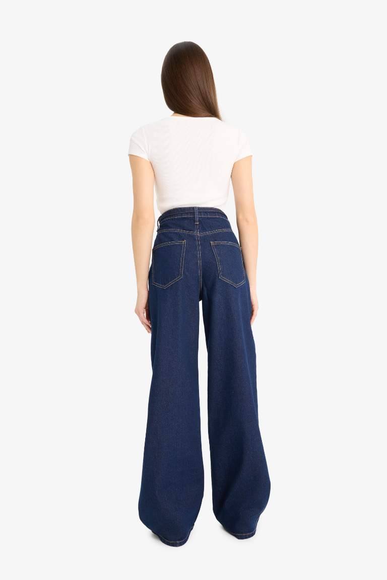 Джинсы с высокой посадкой и прямыми штанинами Wide Leg