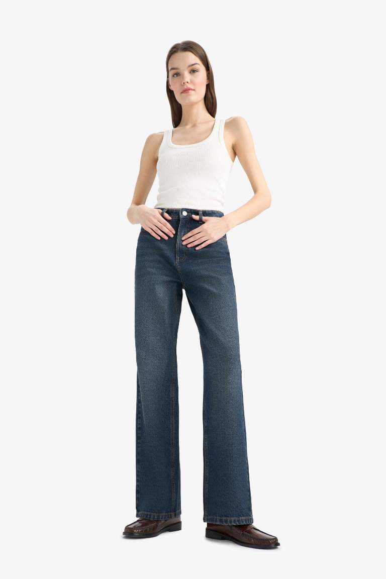 Джинсы из 90-х с высокой посадкой и прямыми штанинами Wide Leg