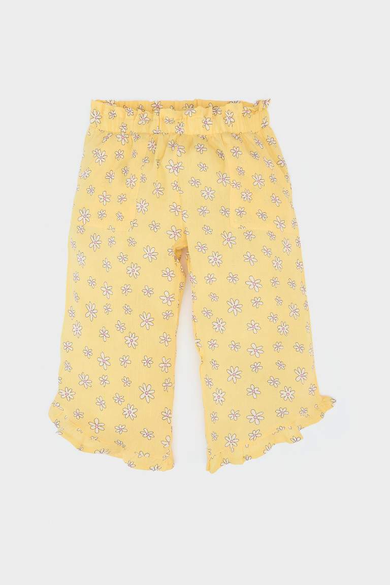 Baby Girl T-shirt Floral Crinkle Viscose Trousers 2 Piece Set