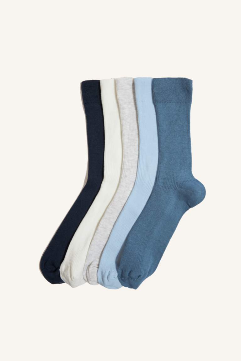 Man Comfortable Elastic 5 Piece Cotton Long Socks