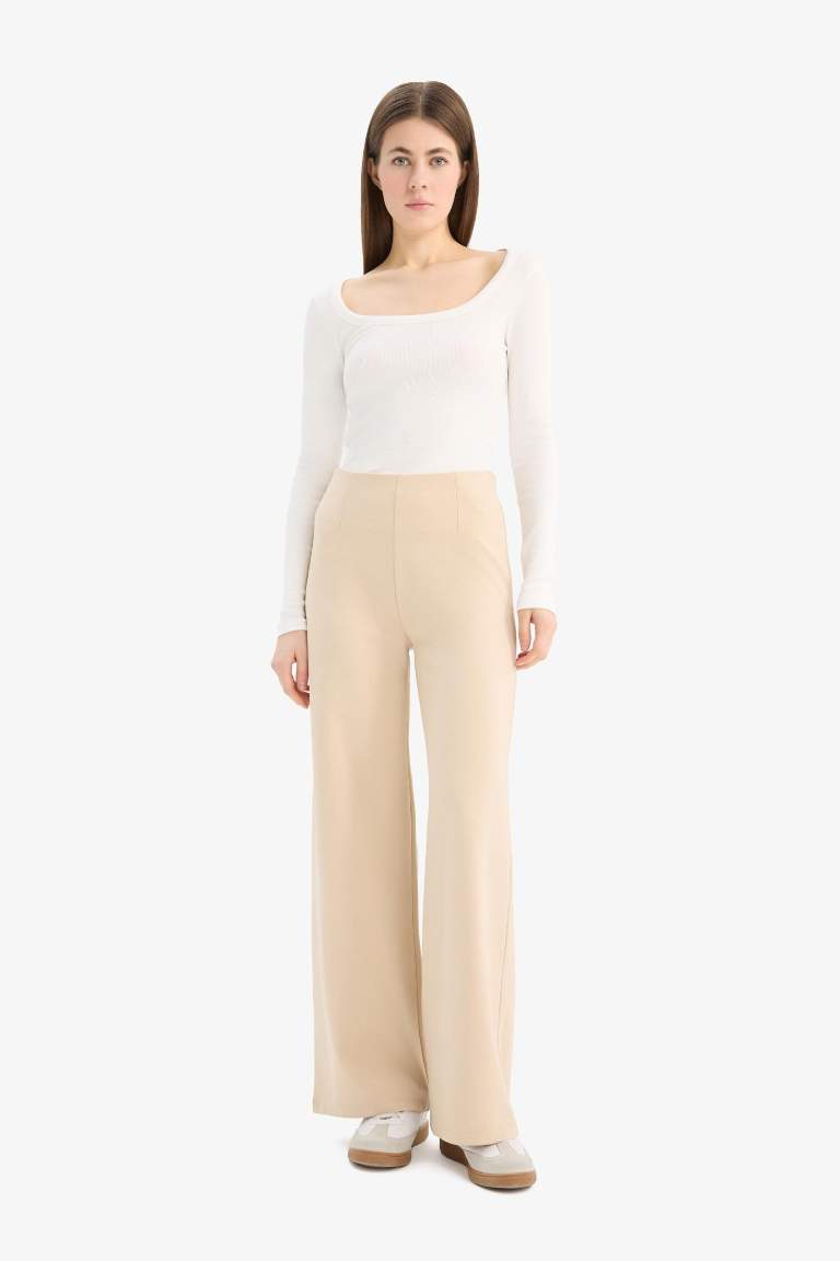Wide Leg Standart Boy Basic Düz Geniş Bol Paça Eşofman Altı