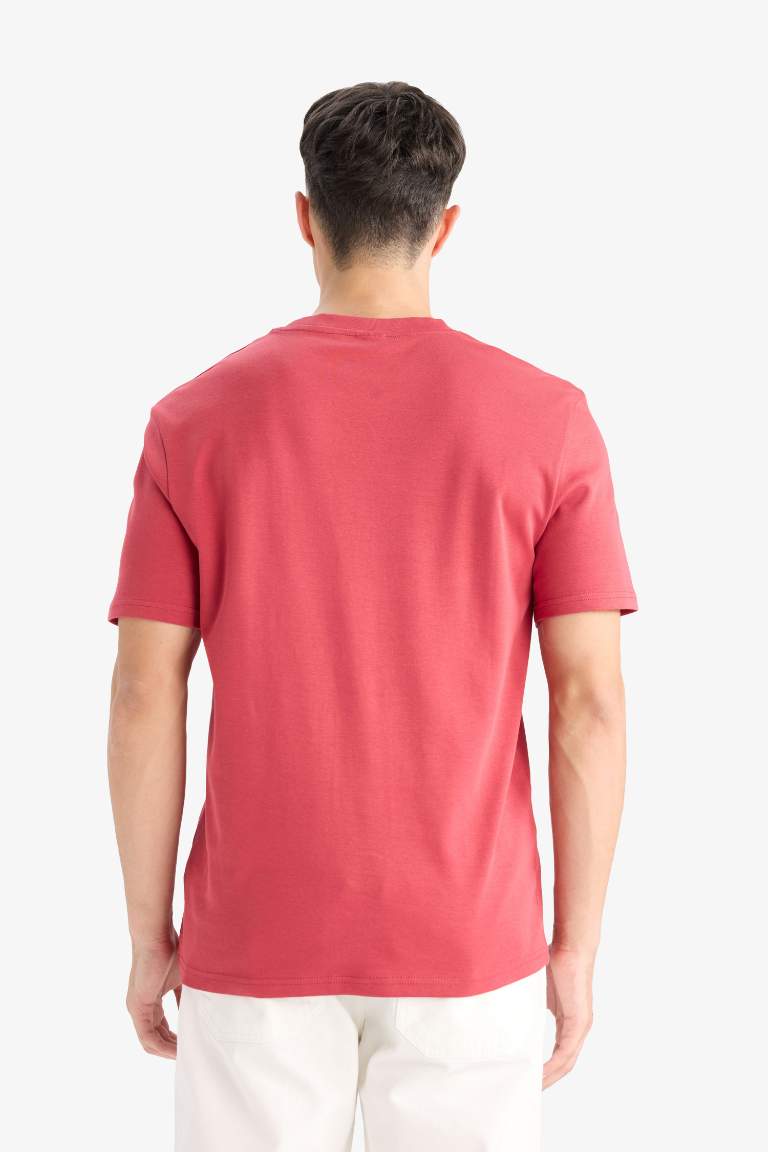 %100 Pamuk Regular Fit Bisiklet Yaka Basic Düz Kısa Kollu Tişört