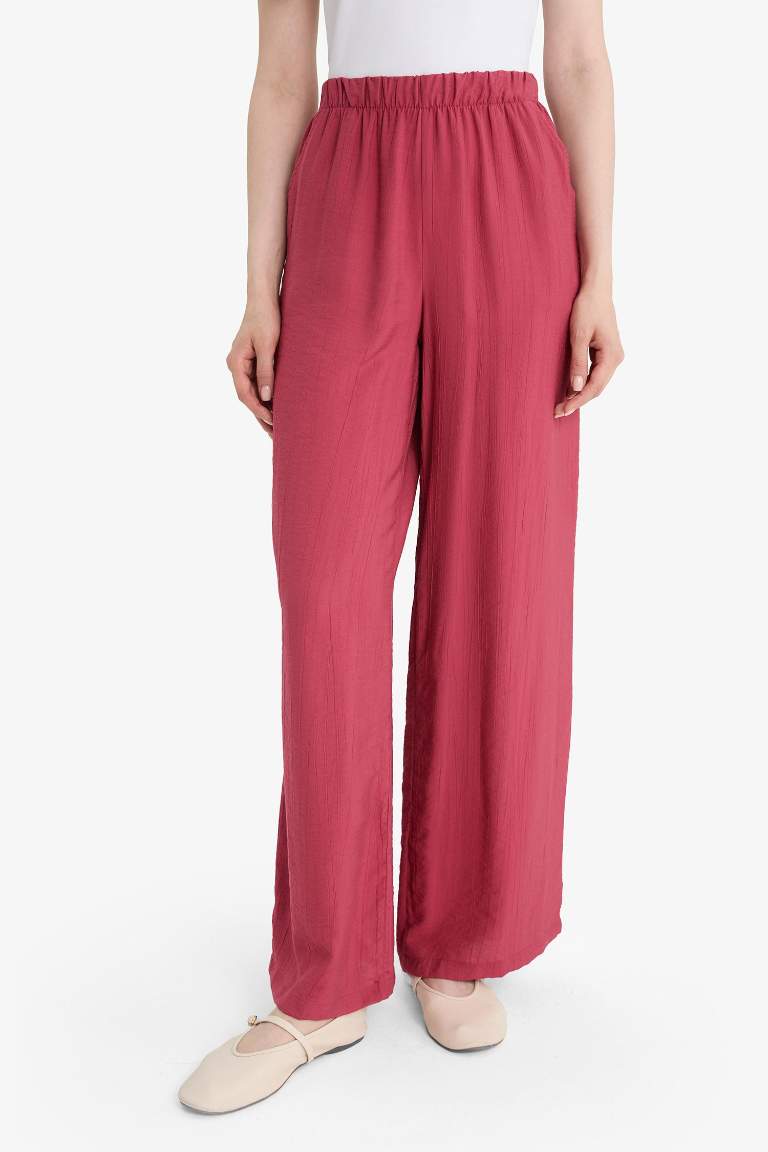 Wide Leg Krinkıl Kumaş Pantolon