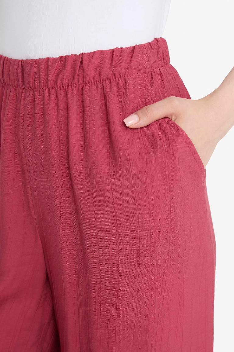 Wide Leg Krinkıl Kumaş Pantolon