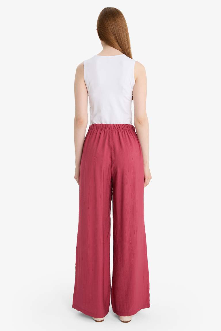 Wide Leg Krinkıl Kumaş Pantolon