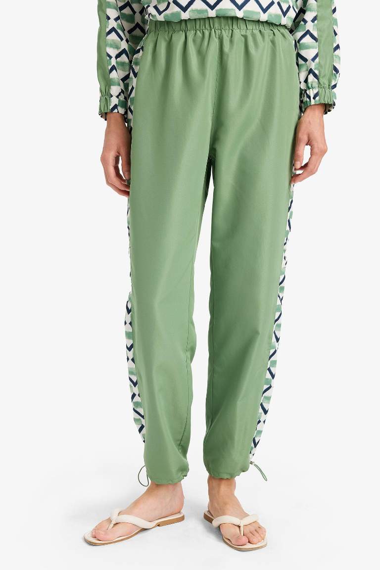 Regular Fit Su İtici 3'lü Desenli Burkini Tesettür Mayo Takım