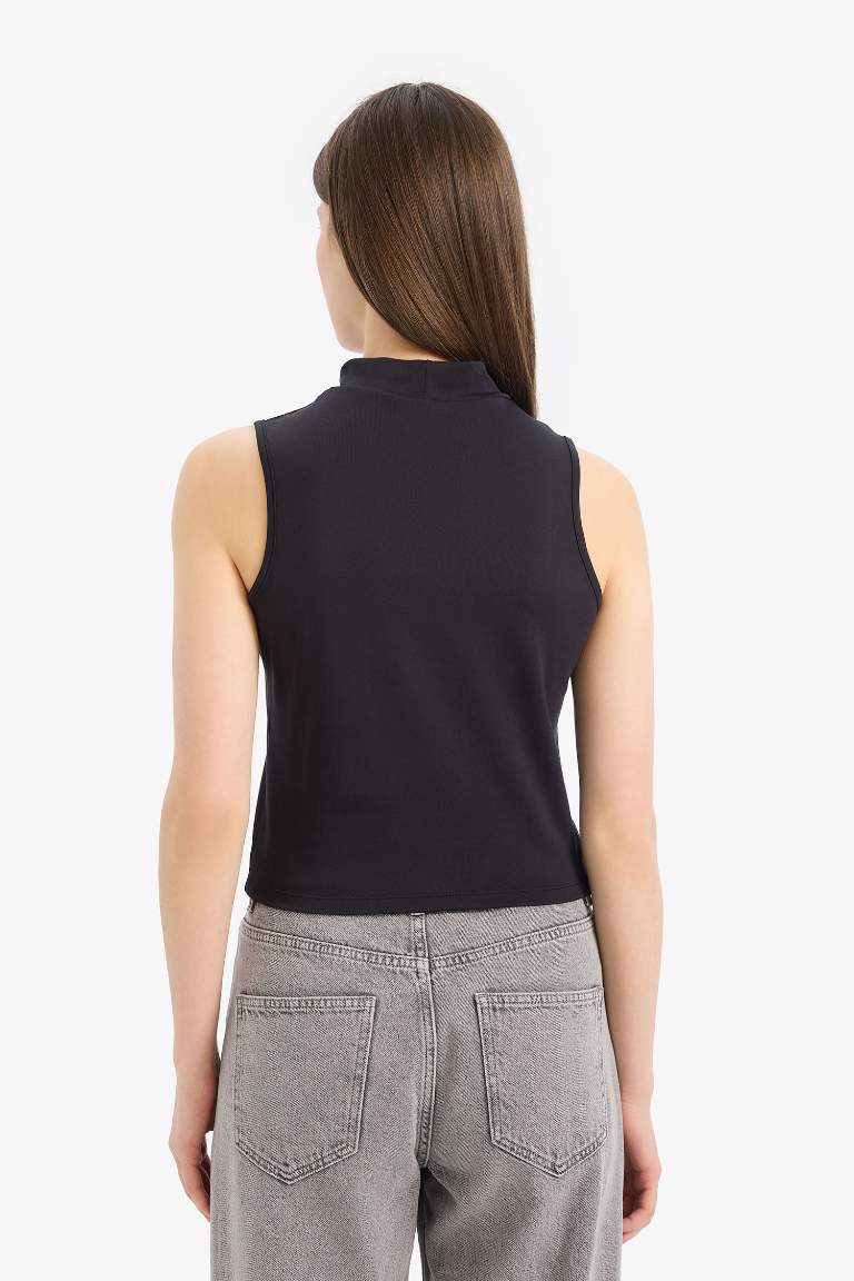 Slim Fit Half Turtleneck Tank Top