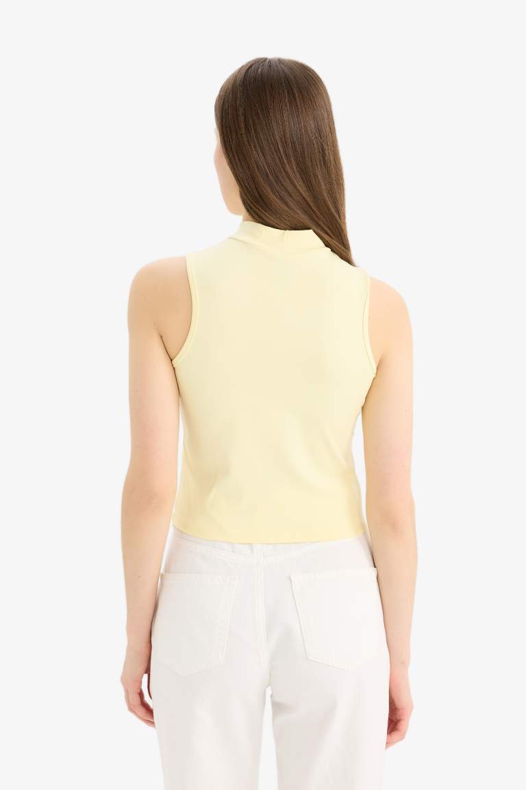 Slim Fit Half Turtleneck Tank Top