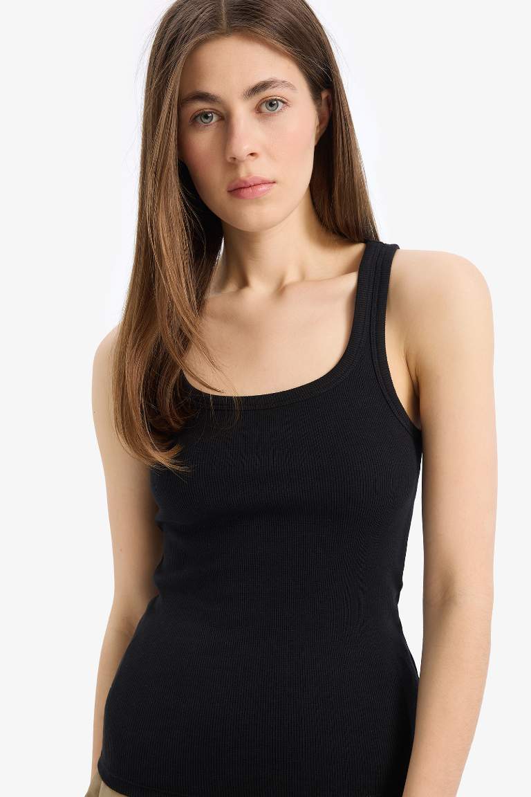 Slim Fit Basic Camisole Round Collar Tank Top