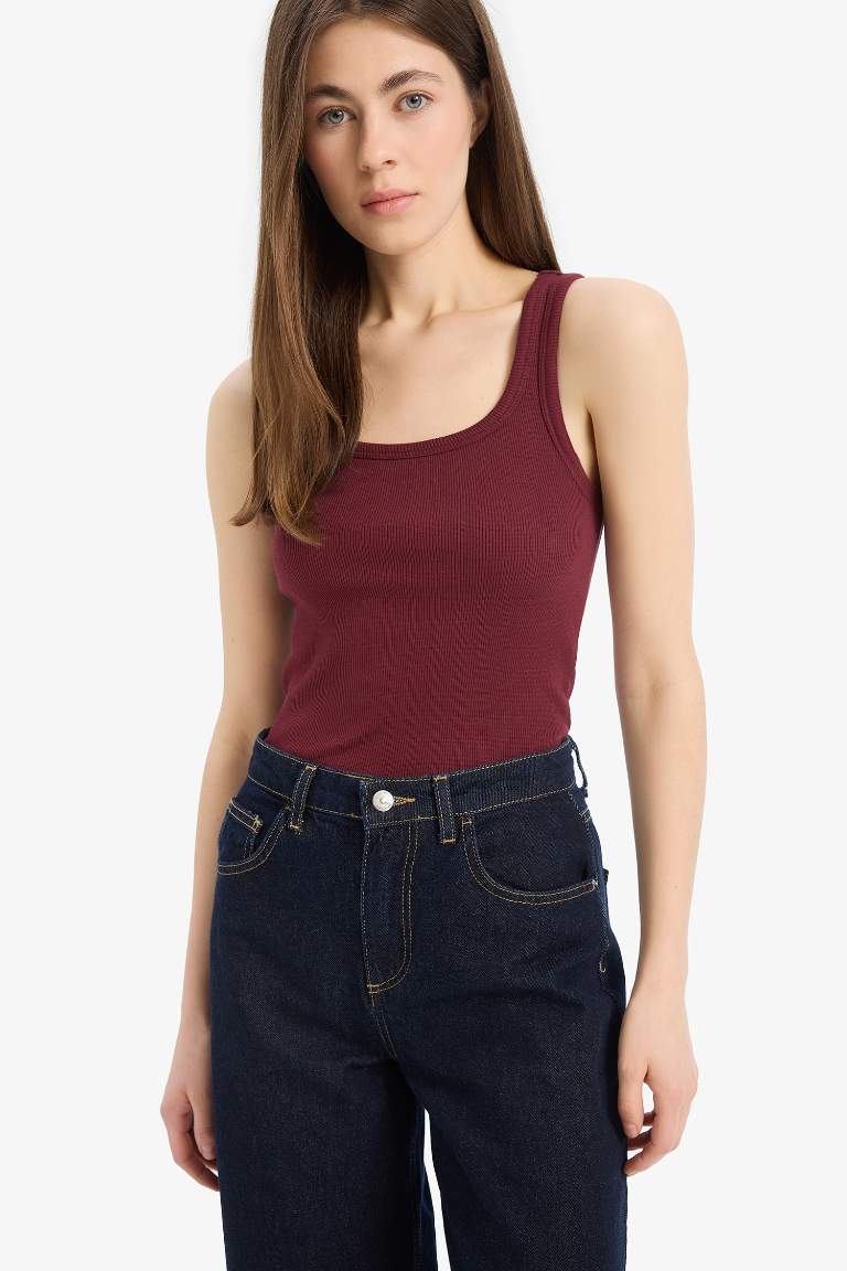 Slim Fit Basic Camisole Round Collar Tank Top