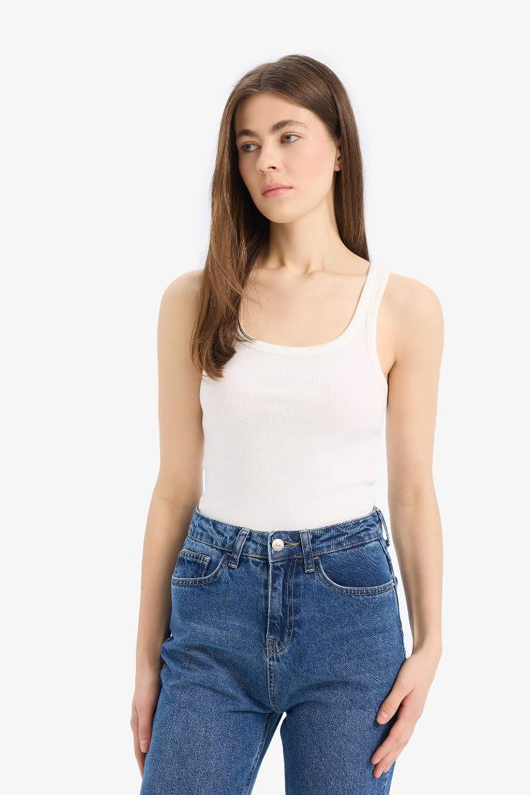 Slim Fit Basic Camisole Round Collar Tank Top