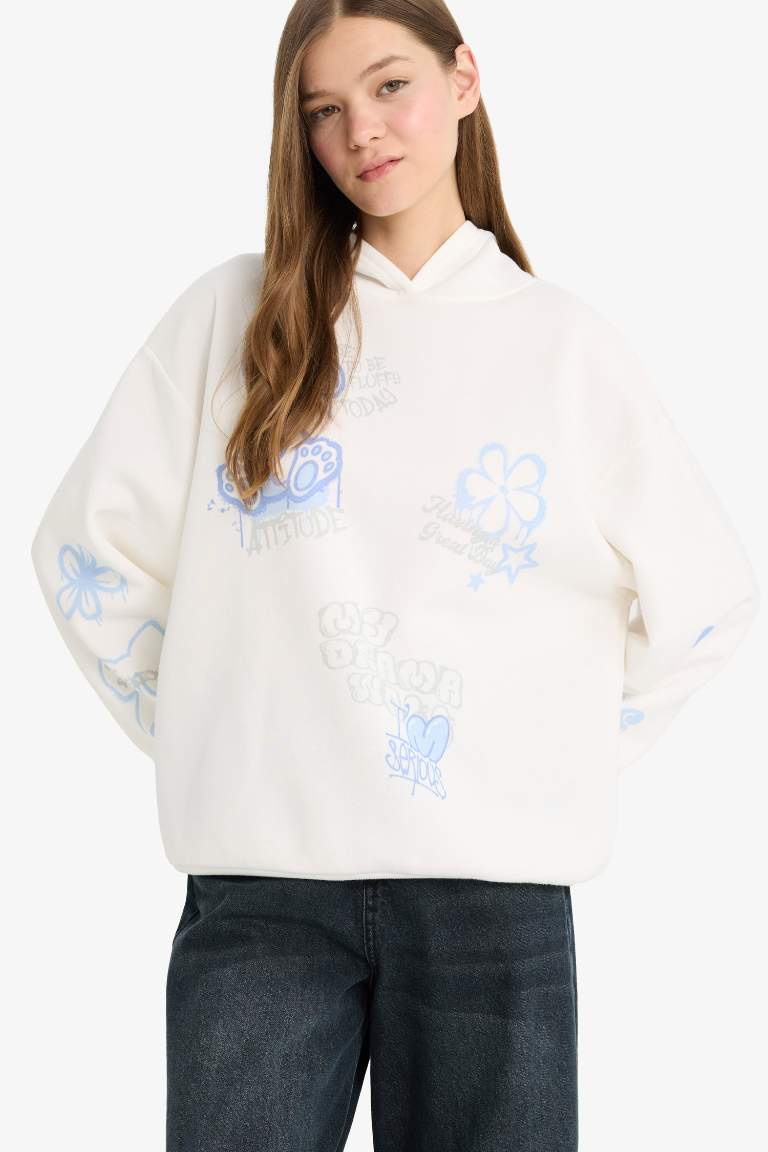 Толстовка Coool Oversize с широким кроем, капюшоном, принтом и из плотной ткани