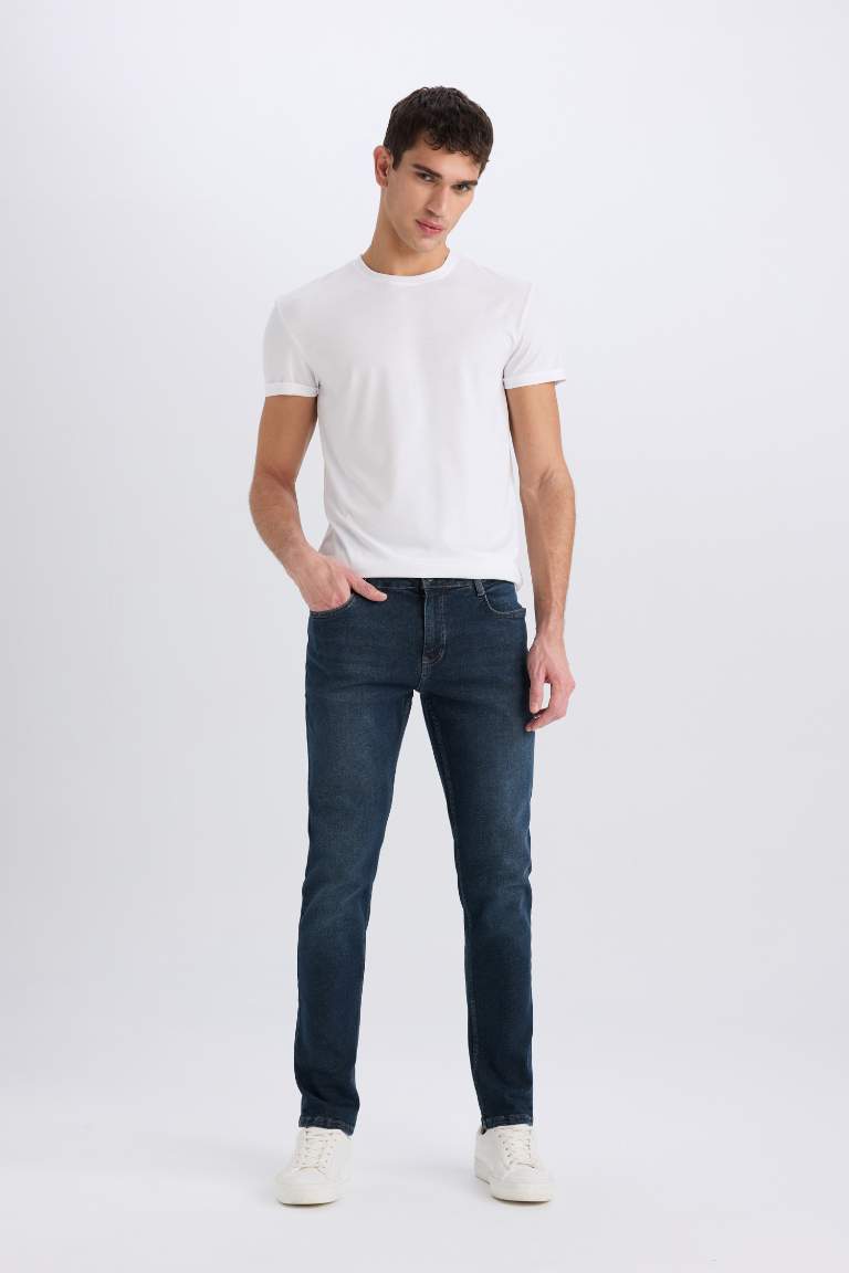 Pantalon Jean Pedro taille normale à coupe slim