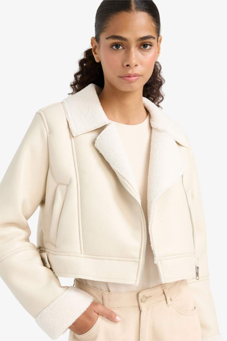Veste doublée en fausse fourrure Coupe régulière