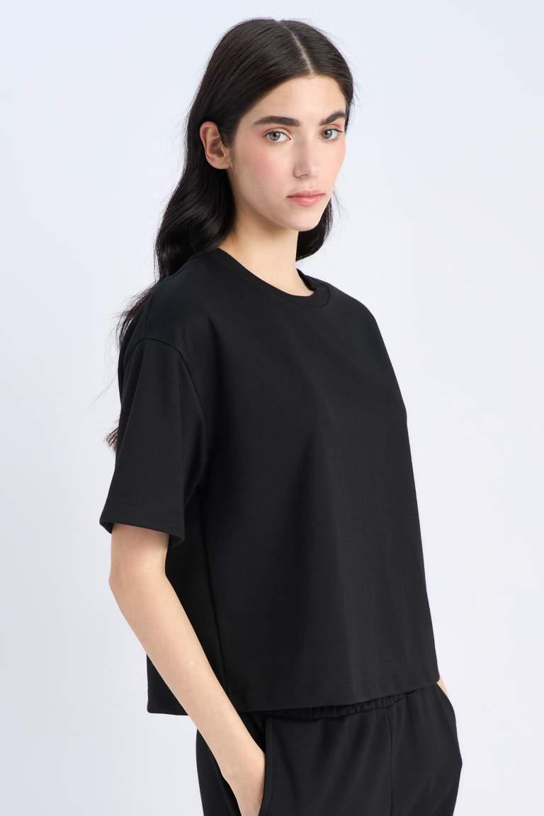 Oversize Fit Crew Neck Basic Short Sleeve T-Shirt