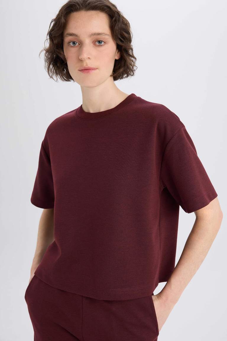 Oversize Fit Crew Neck Basic Short Sleeve T-Shirt