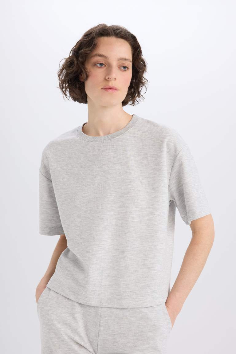 Oversize Fit Crew Neck Basic Short Sleeve T-Shirt