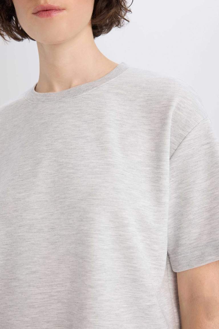 Oversize Fit Crew Neck Basic Short Sleeve T-Shirt