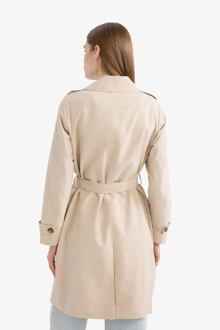 Regular Fit Kemerli Cepli Trençkot