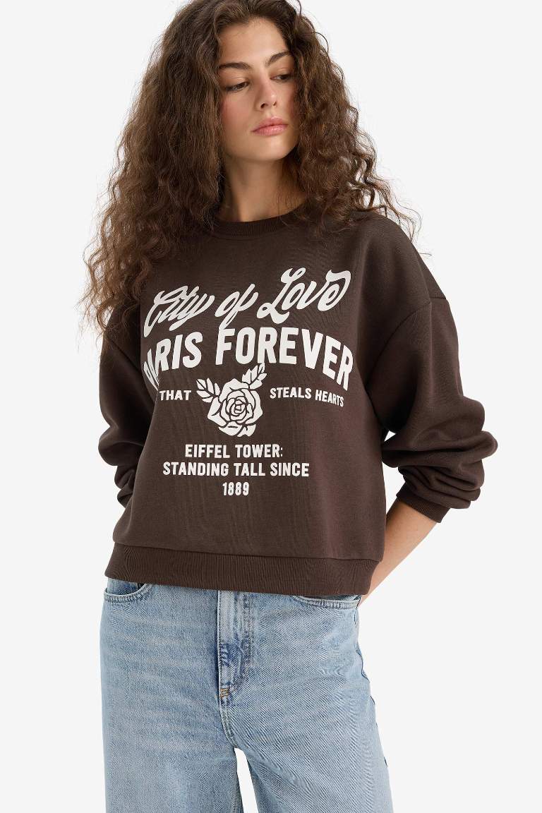 Regular Fit Printed Long Sleeve Sweatshirt