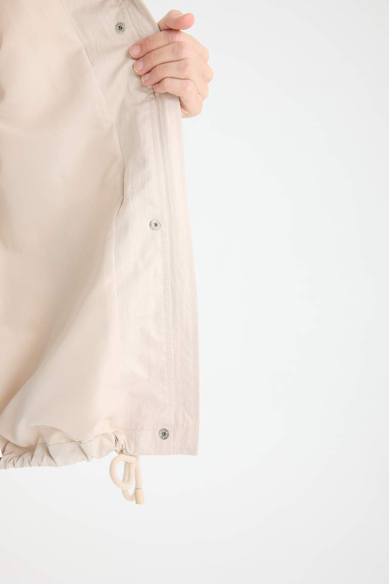 Regular Fit Hooded Waterproof Rain Jacket