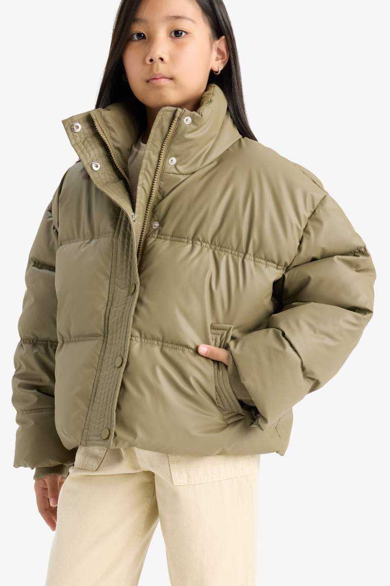 Girl Zippered Puffer Jacket
